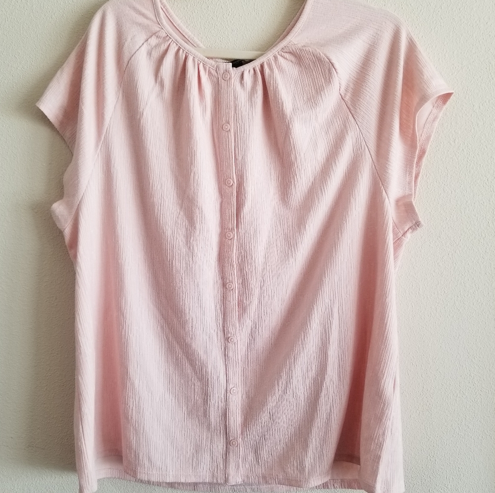 BANANA REPUBLIC PINK GATHERED NECK TOP